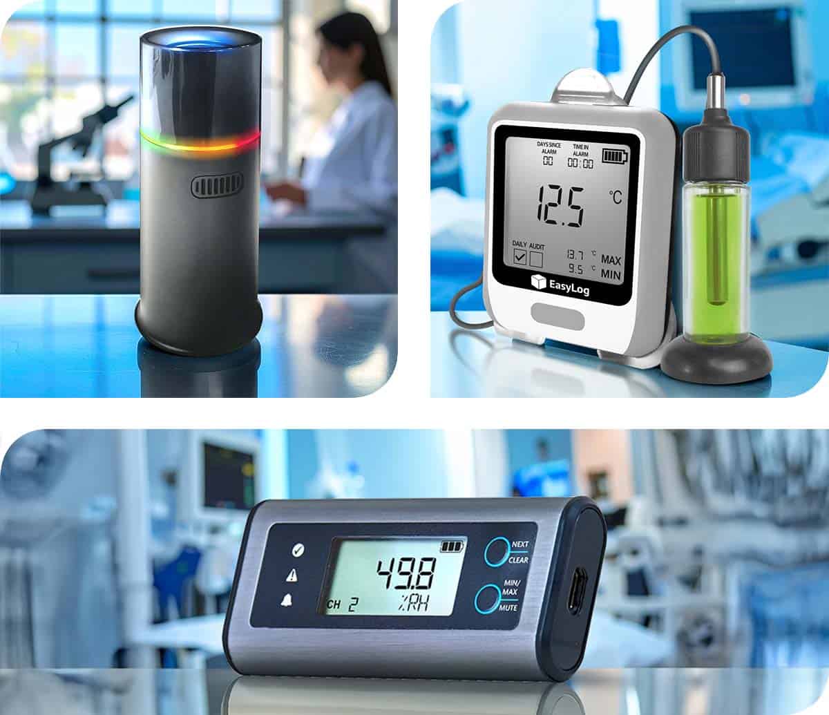Lascar Homepage | Life Sciences | Data Loggers | Monitoring | Collage